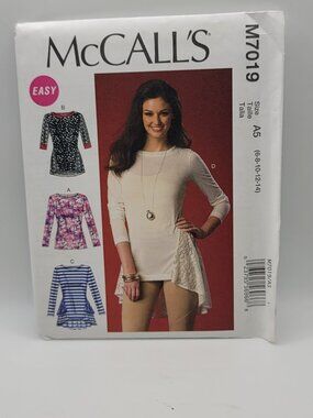 McCall's Patterns M7019 Misses' Tops, A5 (6-8-10-12-14)